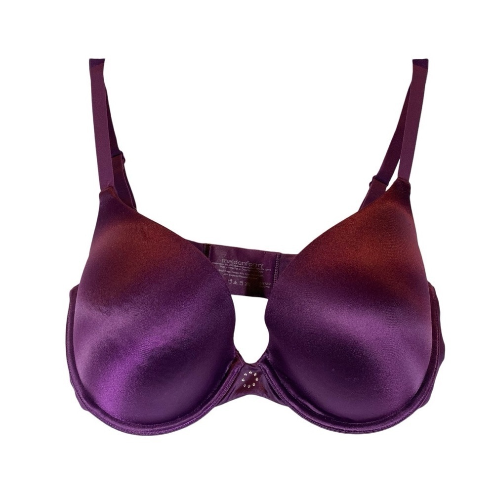 Maidenform Women's size 36D Custom Lift Tailored Satin Demi Bra 09729 purple